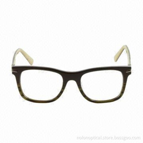 Plastic Green/Yellow Eye-wear, Made of Acetate with Tortoise Material, OEM/ODM Orders Welcome